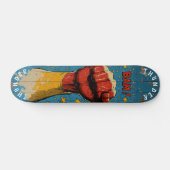 Skateboard Poing Pop Art avec Explosion de Bande Dessinée - A (Horz)