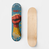 Skateboard Poing Pop Art avec Explosion de Bande Dessinée - A (Recto)