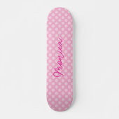 Skateboard Point Polka rose clair personnalisé (Devant)