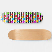 Skateboard Points Colorés Rayures (Horz)
