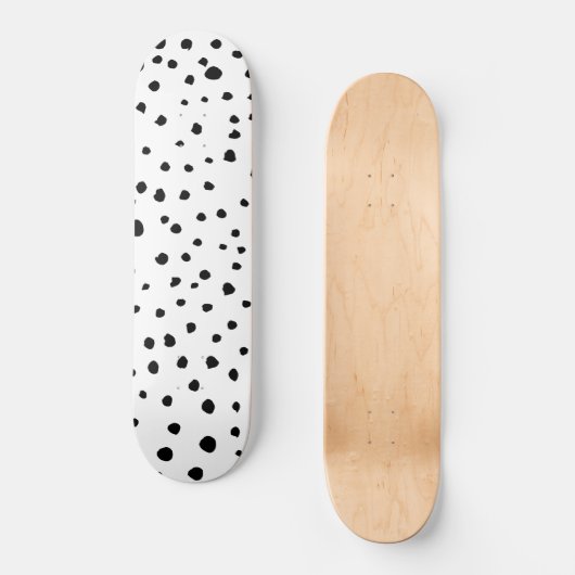 Skateboard Points dalmatiens, Points dalmatiens, Noir et Blan (Recto)