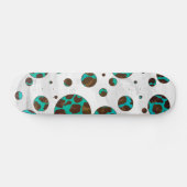 Skateboard Points Leopard Brown et Turquoise PrintPolka (Horz)