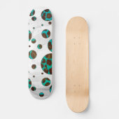 Skateboard Points Leopard Brown et Turquoise PrintPolka (Recto)