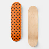 Skateboard Points oranges et noirs (Recto)