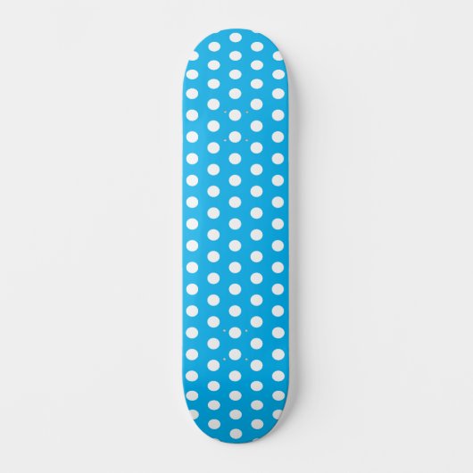 Skateboard Points Polka Classiques Ciel Bleu et Blanc (Recto)