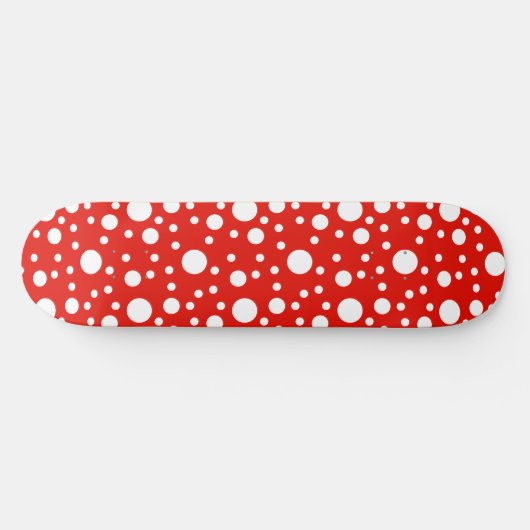 Skateboard Pois blanc rouge (Horz)