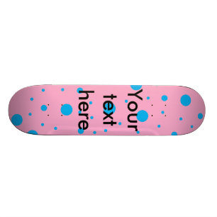 Skateboard Pois minuscule et grand de bleu de ciel rose-clair