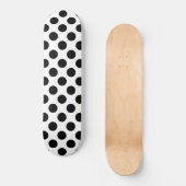 Skateboard Pois, Motif Polka Dot, noir et blanc (Recto)