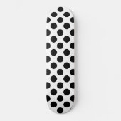 Skateboard Pois, Motif Polka Dot, noir et blanc (Recto)
