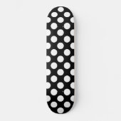 Skateboard Pois noirs et blancs, Motif Polka (Recto)