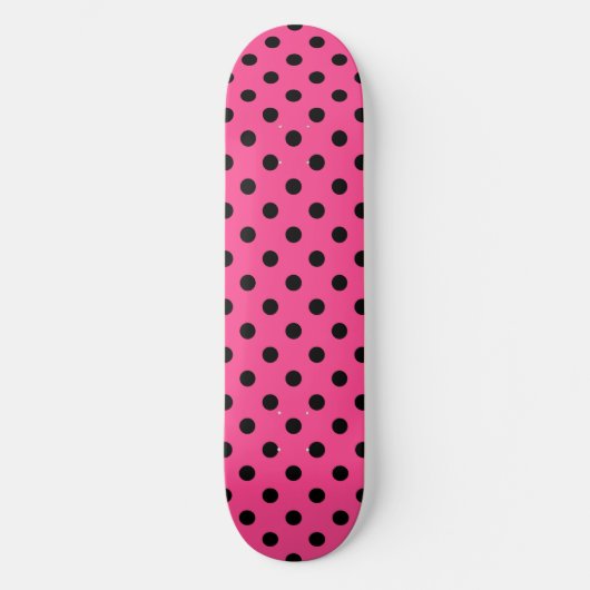 Skateboard Pois roses et noirs (Recto)
