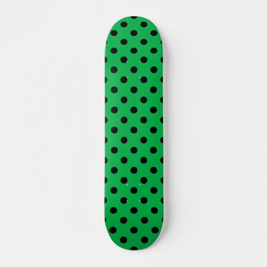 Skateboard Pois vert et noir (Devant)