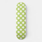 Skateboard Pois verts, Motif à points Polka, points, pointill (Recto)