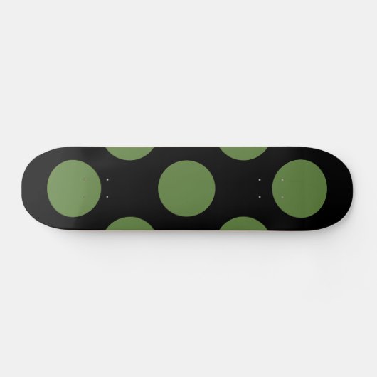 Skateboard Pois verts, Motif à points Polka, points, pointill (Horz)