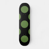 Skateboard Pois verts, Motif à points Polka, points, pointill (Recto)