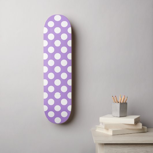 Skateboard Pois violets, Motif à points Polka, points, pointi (Art mural)