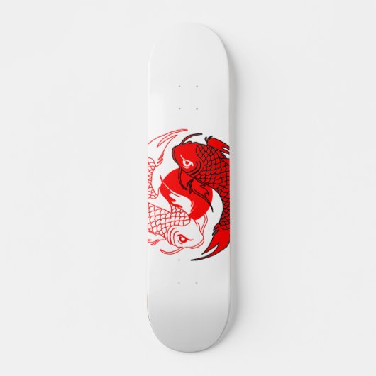 Skateboard Poisson Koi : point rouge (Devant)