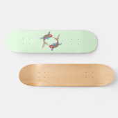 Skateboard Poisson mosaïque sur fond vert (Horz)