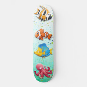 Skateboard Poissons tropicaux colorés