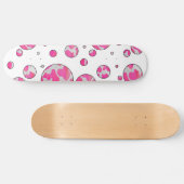 Skateboard Poka Dot Vache rose et blanc (Horz)