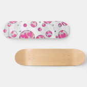 Skateboard Poka Dot Vache rose et blanc (Horz)