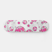 Skateboard Poka Dot Vache rose et blanc (Horz)