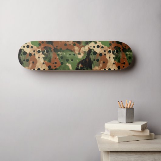 Skateboard Polcamo Brown Polka Dot et Camouflage hybride (Art mural (Horz))