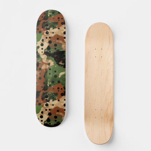 Skateboard Polcamo Brown Polka Dot et Camouflage hybride (Recto)