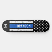 Skateboard Police Personnalisée Application De La Loi Mince L (Horz)