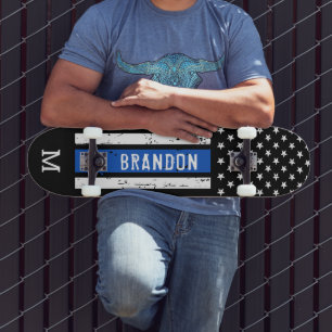 Skateboard Police Personnalisée Application De La Loi Mince L