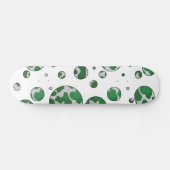 Skateboard Polis Dot Vache vert et blanc Impression (Horz)