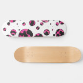 Skateboard Polka Dot Cow Hot Rose et Black Print (Horz)