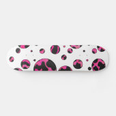 Skateboard Polka Dot Cow Hot Rose et Black Print (Horz)