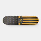 Skateboard Polka Dot Golden Yellow and Black Stripes (Horz)