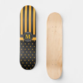 Skateboard Polka Dot Golden Yellow and Black Stripes (Recto)