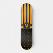 Skateboard Polka Dot Golden Yellow and Black Stripes (Devant)
