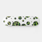 Skateboard Polka Dot Leopard noir et vert (Horz)