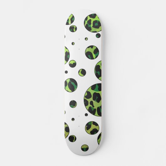 Skateboard Polka Dot Leopard noir et vert (Recto)