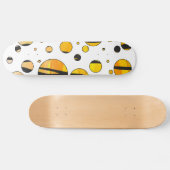 Skateboard Polka Dot Tiger noir et orange (Horz)