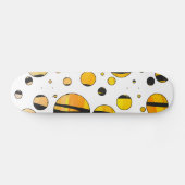 Skateboard Polka Dot Tiger noir et orange (Horz)