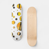 Skateboard Polka Dot Tiger noir et orange (Recto)