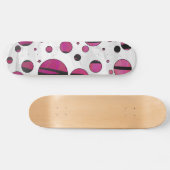 Skateboard Polka Dot Tiger rose chaud et noir (Horz)