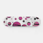 Skateboard Polka Dot Tiger rose chaud et noir (Horz)