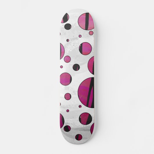 Skateboard Polka Dot Tiger rose chaud et noir (Recto)