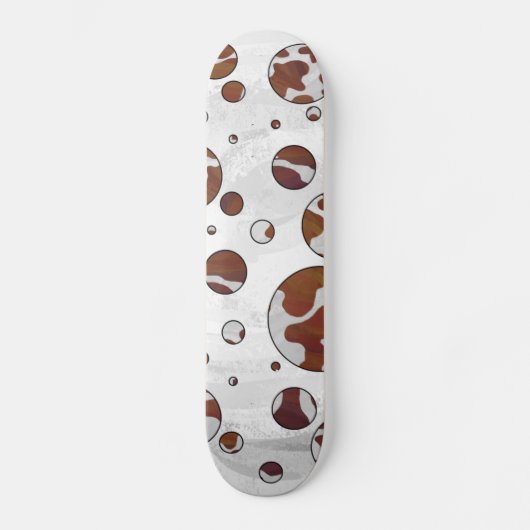 Skateboard Polka Dot Vache Brown et blanche (Recto)