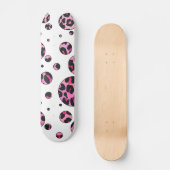 Skateboard Polka Leopard Pot noir et rose chaud (Recto)