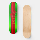 Skateboard Polo Pony et Rider en relief, chrome rouge (Recto)