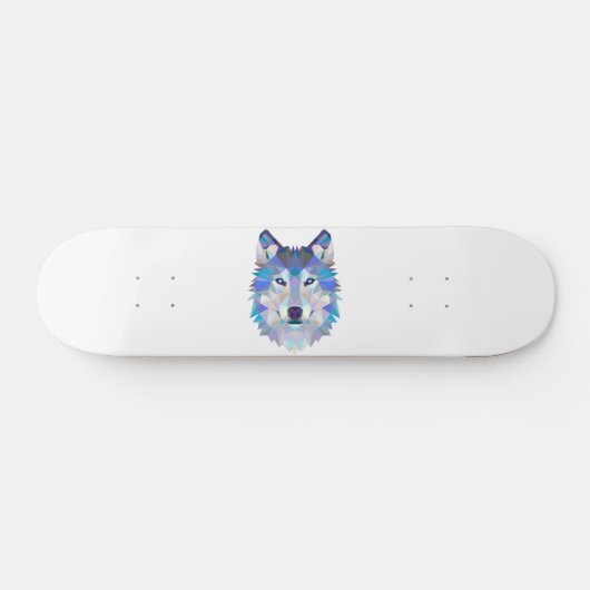 Skateboard Polygonal geometric wolf head (Horz)