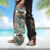Skateboard Polynesian Tropical Wave Palm Trees Pattern Name