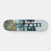 Skateboard Pont magique Blue_orange de coucher du soleil (Horz)